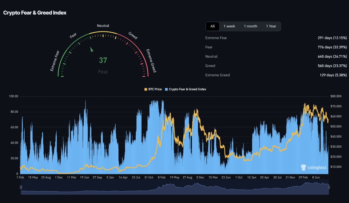 Fear and Greed index Coinglass